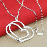 Silver-plated Double Peach Heart O-shaped – Jewelry Gift Ideas — 2