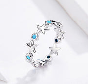 Sterling Silver Starfish Ring Platinum Ring – Thoughtful Gifts — 5