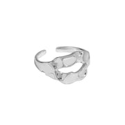 Simple Design Irregular Surface Hammer Texture S925 – Gifts for Her — 7
