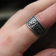 Mythical Viking Yong Odin Logo Men's Ring Viking Rune – Gifts for Him — 4