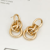 Fashion Round Earrings Simple Cross Metal – Stylish Gifts — 2