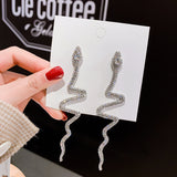 Fashion Exaggerated Full Diamond Snake Earrings – Stylish Gifts — 4