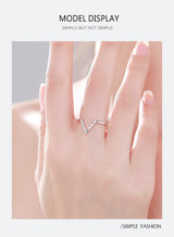 Women's Fashion V-shaped S925 Sterling Silver Ring – Stylish Gifts — 8