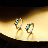 Hot Sell Women's Emerald Hoop Stud Earrings – Gifts for Her — 7