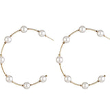 Pearl big circle earrings – Unique Gift Ideas — 3
