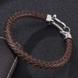 Men's Stainless Steel Leather Buckle Bracelet – Jewelry Gift Ideas — 2