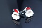 Enamel Painted Santa Claus Cufflinks French Shirt – Everyday Gifts — 2