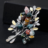 Natural Colored Stone Christmas Tree Brooch – Jewelry Gift Ideas — 5