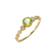 Lace Hollow Rural Green Peridot Ring – Birthday Gifts — 2