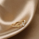 14K Yellow Gold Inlaid Navy Green Olive Ring – Small Gift Ideas — 7