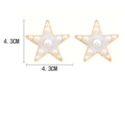 S925 Pearl Stitching Earrings Peach Heart Star Stud – Gifts for Her — 5