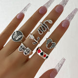 Butterfly Mushroom Yin Yang Bagua Trend Ring Set – Stylish Gifts — 2