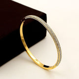 Double Row Drill Zircon Full Star Gold Titanium – Jewelry Gift Ideas — 1