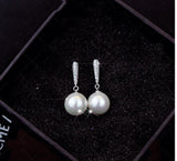 Zircon Pearl Pure Silver Pin Pendant Earrings – Jewelry Gift Ideas — 3