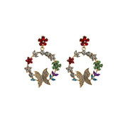 Exaggerated Alloy Diamond Garland Butterfly Earrings – Birthday Gifts — 3
