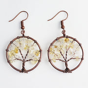 Crystal Gravel Bronze Wire Round Pendant Tree – Jewelry Gift Ideas — 15