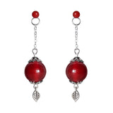 Red Agate Coral Bead Earrings Prince Yueshen – Stylish Gifts — 1