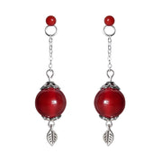 Red Agate Coral Bead Earrings Prince Yueshen – Stylish Gifts — 1