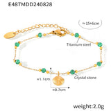 Crystal Beads Scallop Necklace Stainless Steel – Jewelry Gift Ideas — 6