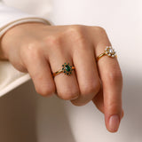 SUNFLOWER Green Zirconiumwhite Diamond Inlaid – Gifts for Her — 1