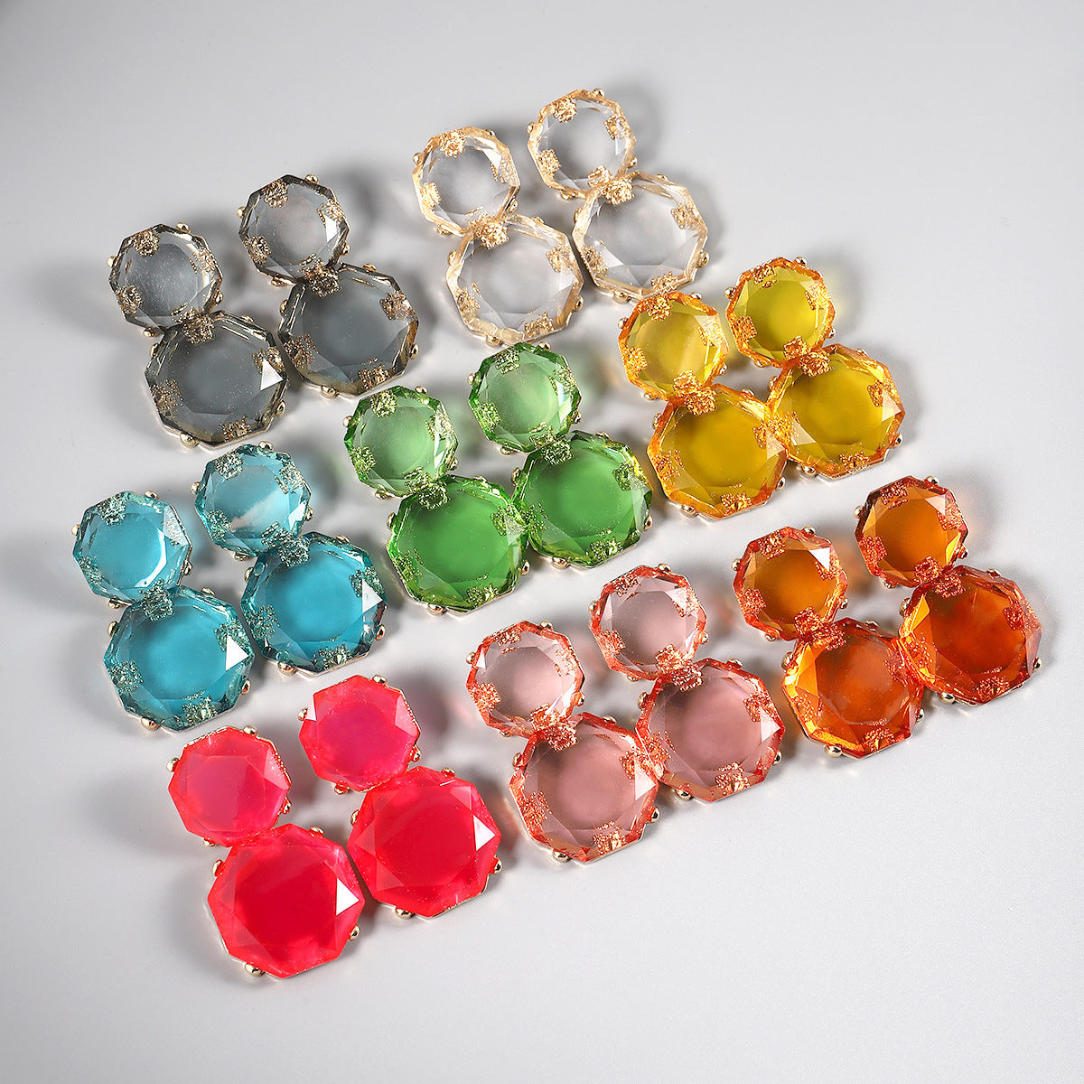 Summer Bohemian Style Transparent Resin Earrings – Stylish Gifts — 1