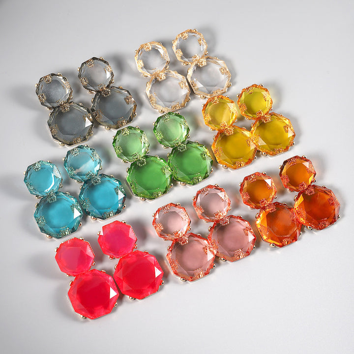 Summer Bohemian Style Transparent Resin Earrings – Stylish Gifts — 1