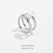 Pearl Twin Open Adjustable Ring – Unique Gift Ideas — 3