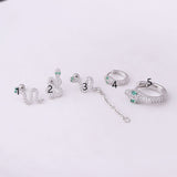 Fine Rod Stainless Steel Green Eyes Zircon Snake Ear – Stylish Gifts — 3