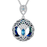 Celtic Tree Of Life Pendant Necklace Blue Circle – Jewelry Gift Ideas — 1