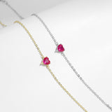 S925 Silver Love Red Diamond Bracelet Female – Jewelry Gift Ideas — 2