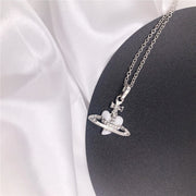 Classic Full Diamond Simple Shiny Saturn Pendant – Jewelry Gift Ideas — 4