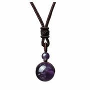 Natural Obsidian Pendant Amethyst Necklace – Jewelry Gift Ideas — 6