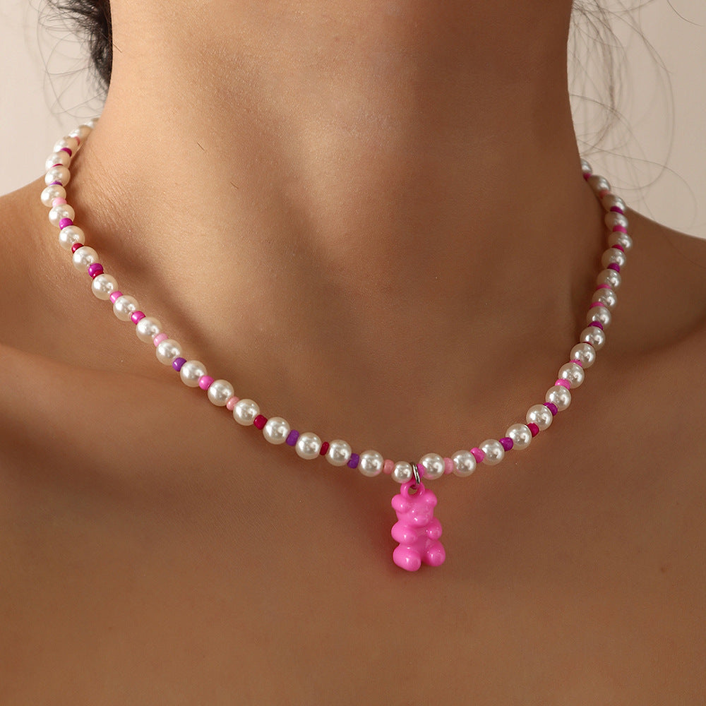 Macaron Color Jelly Bear Necklace Personality – Jewelry Gift Ideas — 1