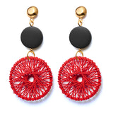 Red Lovely Geometric Pendant Gold Earrings – Jewelry Gift Ideas — 4