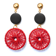 Red Lovely Geometric Pendant Gold Earrings – Jewelry Gift Ideas — 4