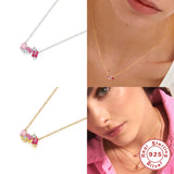 Women's Collarbone Necklace With Colored Diamonds – Jewelry Gift Ideas — 10