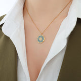 Eight Star Diamond Compass Pendant Necklace – Jewelry Gift Ideas — 1