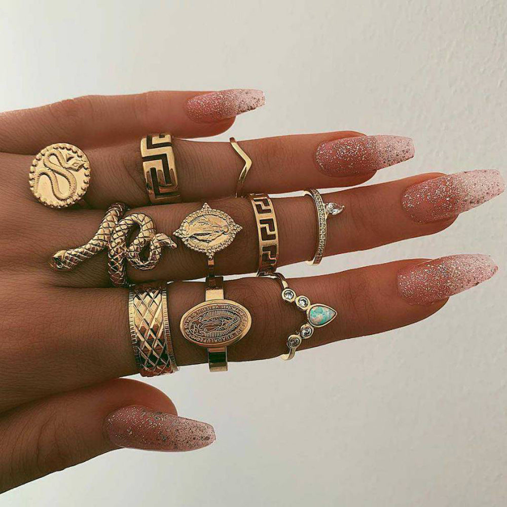 Diamond-shaped 10-piece ring – Birthday Gifts — 1