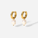 Stainless Steel Earrings Natural Freshwater Pearl – Stylish Gifts — 7