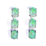 Fashion White Gold Three Color Opal Stud Earrings – Stylish Gifts — 6