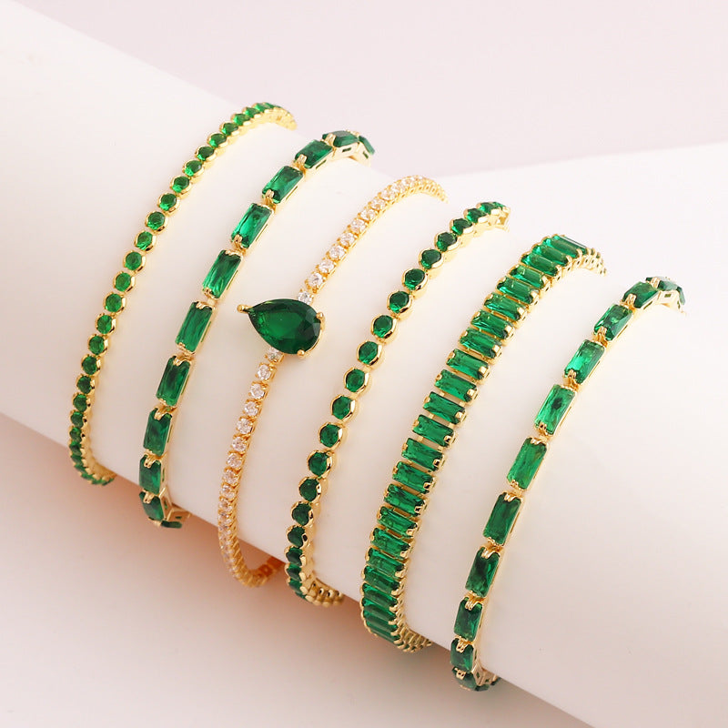 Green Zircon Jewelry Pull Bracelet Female – Jewelry Gift Ideas — 1