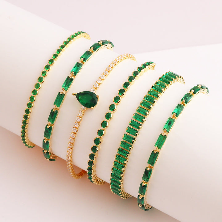 Green Zircon Jewelry Pull Bracelet Female – Jewelry Gift Ideas — 1
