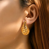 Fashion Leopard Hollow Stainless Steel Water Drop – Stylish Gifts — 1