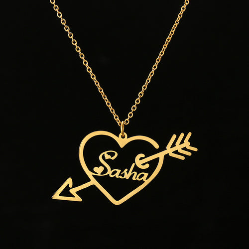 Customized One Arrow Piercing Name Necklace – Jewelry Gift Ideas — 1