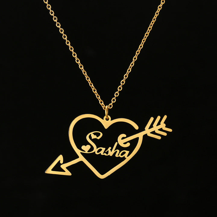 Customized One Arrow Piercing Name Necklace – Jewelry Gift Ideas — 1
