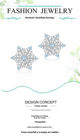 Simple Fashion Blue Pointed Crystal Snowflake Ear Stud – Stylish Gifts — 4