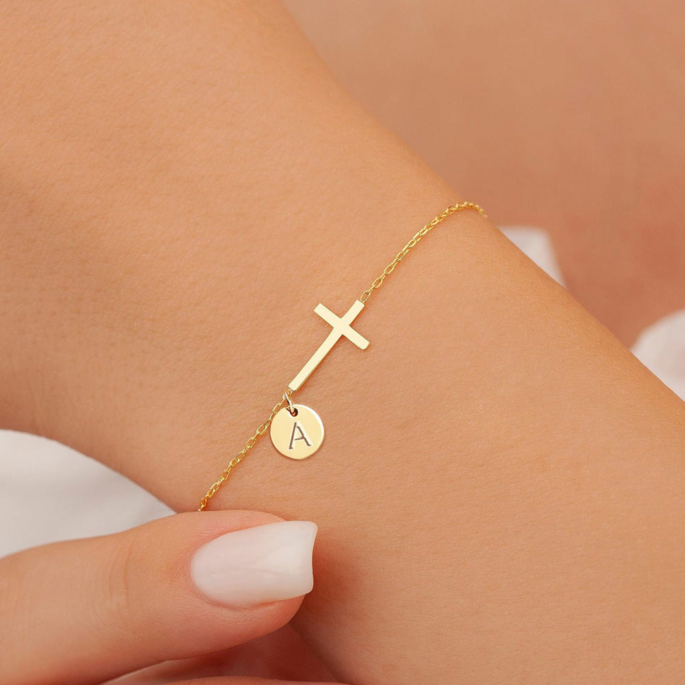 Round 26 Letters New Female Cross Bracelet Female – Jewelry Gift Ideas — 1
