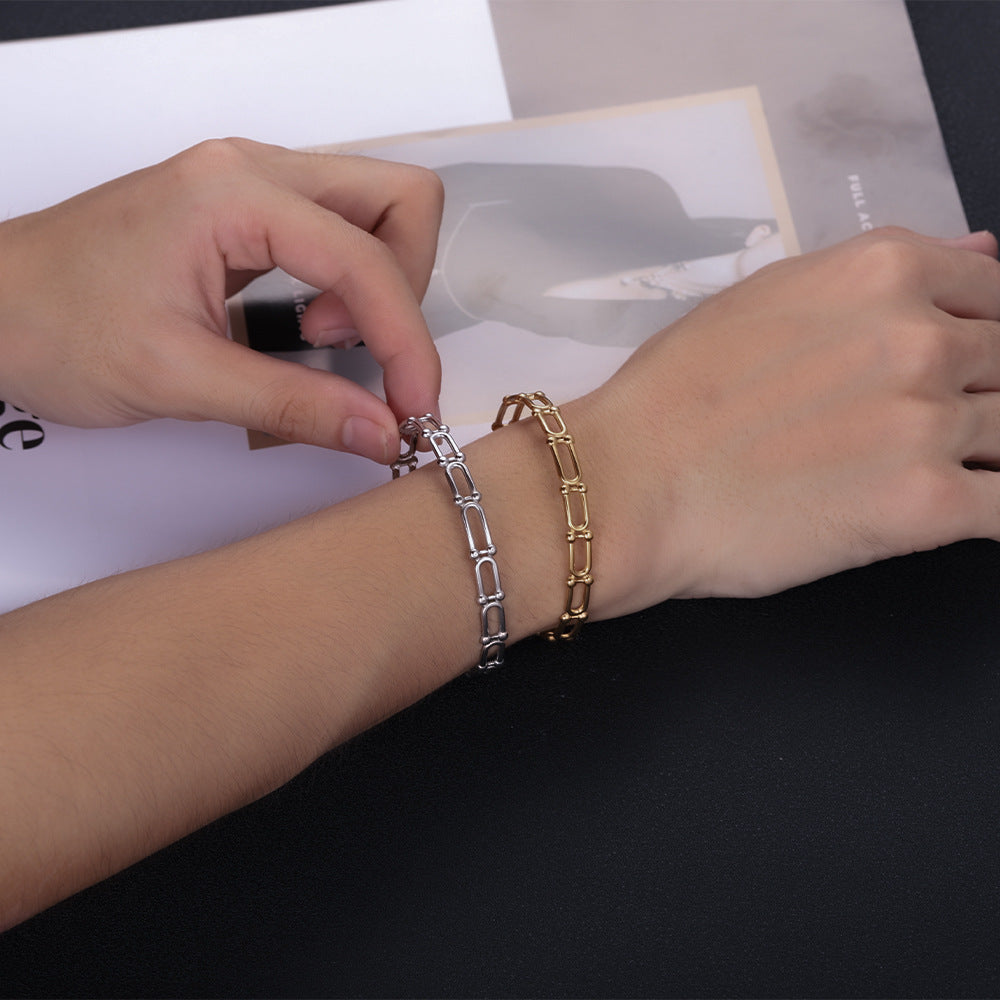 Stainless Steel Bracelet Opening Gold-plated – Jewelry Gift Ideas — 1