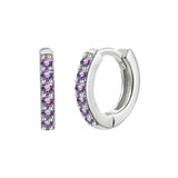Simple Inlaid Zircon Round Multicolor Stud Earrings – Gift Ideas — 7