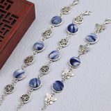 Ethnic Blue Dyed Tie-dye Bracelet Hand-stitched – Jewelry Gift Ideas — 3
